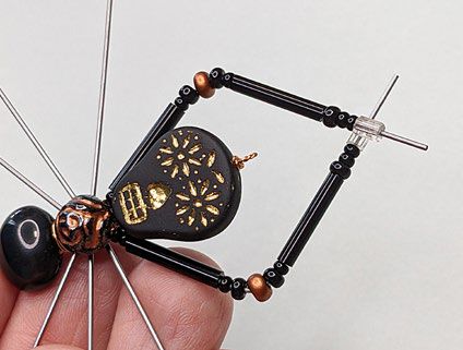 Second back leg beaded in the same fashion as the first.